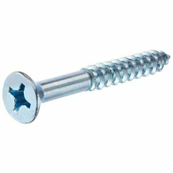 Hillman Wood Screw, #6, 1/2 in, Zinc Plated Steel Flat Head Phillips Drive, 10 PK 5766